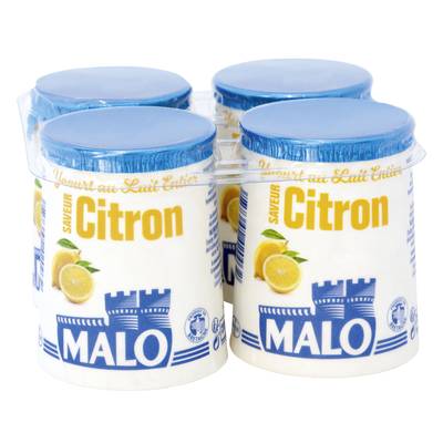 Malo Yaourt citron au lait entier, 4x125g