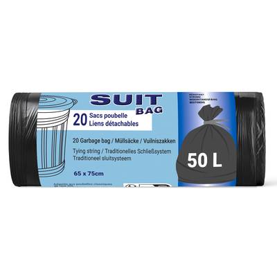 Suit Sac poubelle avec liens, 20x50L