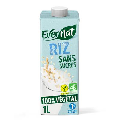 Evernat Boisson riz sans sucre bio vegan, 1L