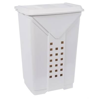 Eda Coffre à linge blanc cérusé + couvercle, 60L