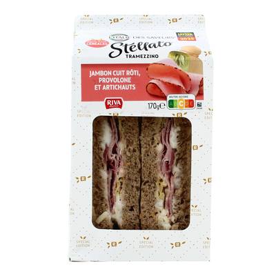 Galileo - L'Italie des Saveurs Sandwich Jambon cuit Rôti, Provolone et Artichauts, 170g