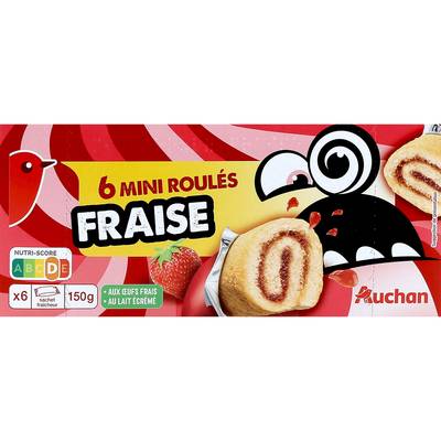 Auchan Mini roulés fraise, 150g