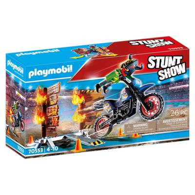4008789705532 - PLAYMOBIL® Stuntshow - ilote de moto et mur de feu Stuntshow