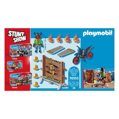 4008789705532 - PLAYMOBIL® Stuntshow - ilote de moto et mur de feu Stuntshow