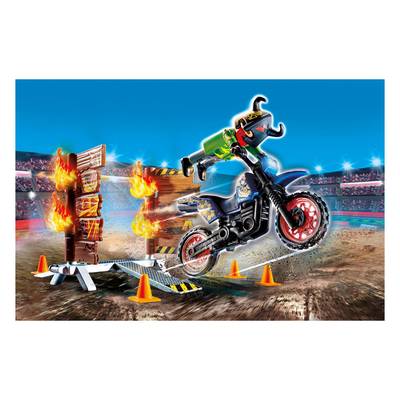 4008789705532 - PLAYMOBIL® Stuntshow - ilote de moto et mur de feu Stuntshow