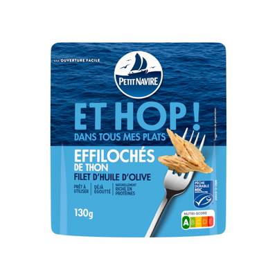 Petit Navire Effiloché de Thon à l'Huile d'Olive, 130g