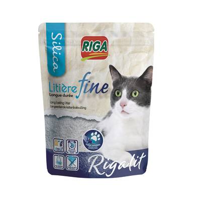 Riga Rigalit Litière Silice Agglomérante Fine pour chat 1,6kg, 4L