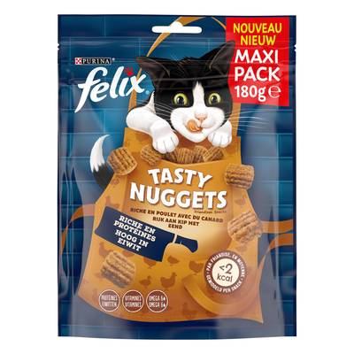 Purina - Félix Tasty Nuggets Poulet Canard - Friandise pour Chat, 180g