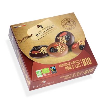 Les Chevaliers d'Argouges Mandiants au chocolat noir bio, 135g
