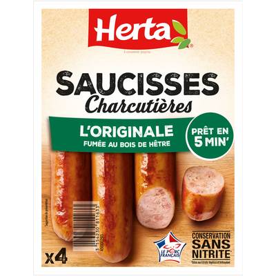 Herta Saucisses Charcutières L'originale, 4 saucisses - 280g