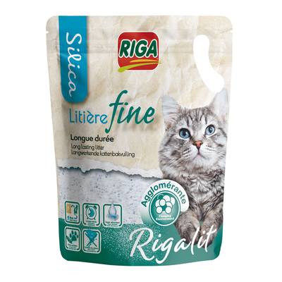 Riga Rigalit Litière Silice Agglomérante Fine pour chat 1,8kg, 4,2L