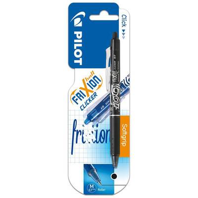 3131910212133 - Pilot - Stylo Roller Frixion Ball Clicker encre noire effaçable pointe moyenne