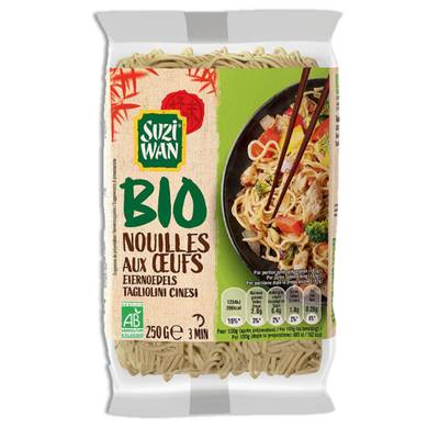 Suzi Wan Nouilles Chinoises aux Oeufs Bio, 250g