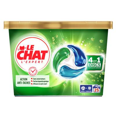 Le Chat Capsule lessive 4en1 Anti-Taches, 25 capsules