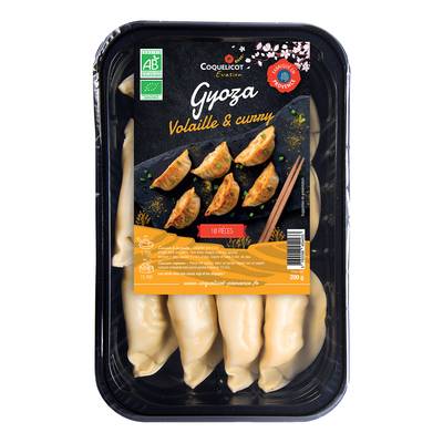 Coquelicot Provence Gyoza Volaille et Curry Bio, 10 gyoza - 200g