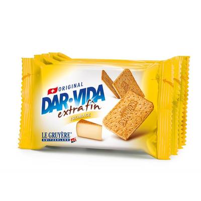 Dar Vida Crackers au gruyère AOP Suisse x4 sachets, 184g