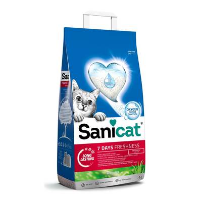 Sanicat Litière Minérale Absorbante parfumée à l'aloé vera pour chat 2,755kg, 4L