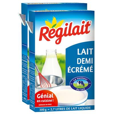 Régilait Lait en Poudre Demi-écrémé, 2x300g