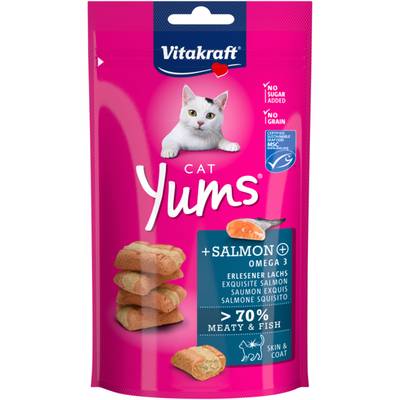 Vitakraft Cat Yums Bouchées au Saumon MSC - Friandise pour chat, 40g