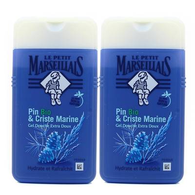 Le Petit Marseillais Gel douche extra doux pin et criste marine, Lot de 2x250ml