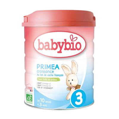 Babybio Lait de Croissance Primea Bio 3 en Poudre Bébé Dès 10 mois, 800g