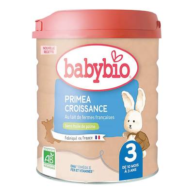 Babybio Lait de Croissance Primea Bio 3 en Poudre Bébé Dès 10 mois, 800g