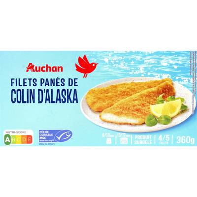 Auchan Filets panés de colin d'Alaska MSC, 360g