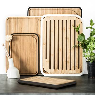 3760132812434 - Pebbly - Planche à découper Bambou Moyen Blanc