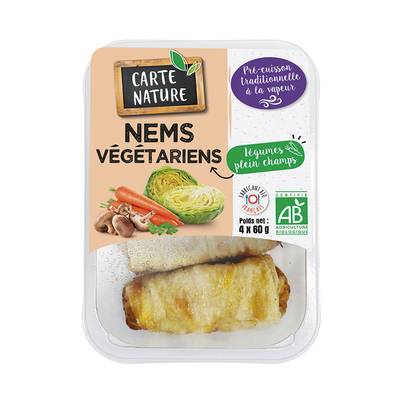 Carte Nature Nems Végétariens Bio, 4x60g