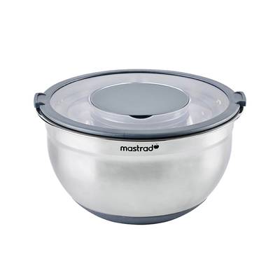 Mastrad Bol en inox avec couvercle anti-projections Gris, 20 cm