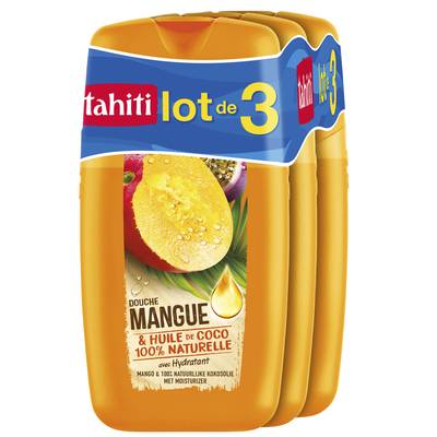 Tahiti Gel Douche Hyrdatant Mangue & Huile de Coco, 3 x 250ml