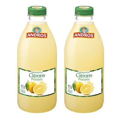 Andros Préparation Citrons, Lot de 2x1L