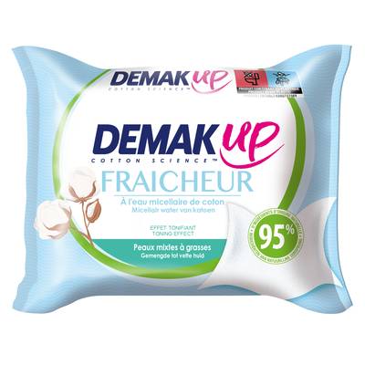 Demak Up Lingettes sensation à l'eau démaquillante, 25 lingettes