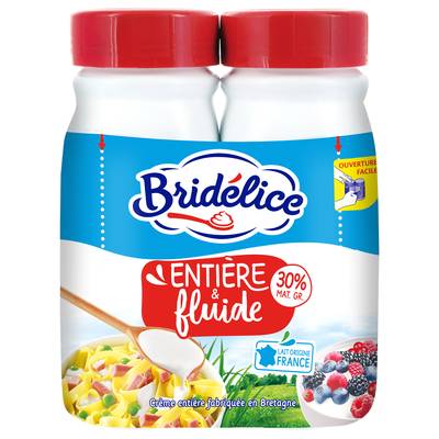 Bridélice Crème fluide entière 30%mg, 2x25cl