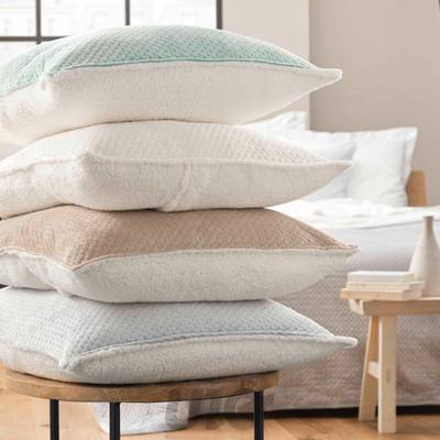 3574386448734 - Douceur D Interieur - Couvre lit 2 personnes Velours relief/sherpa Mylene naturel