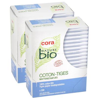 Nature Bio Coton-tiges, Lot de 2x200 pièces