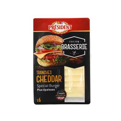 Président Cheddar Façon Brasserie, 6 tranches