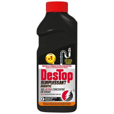 Destop Déboucheur Gel Super Puissant Concentré en Soude, 500ml