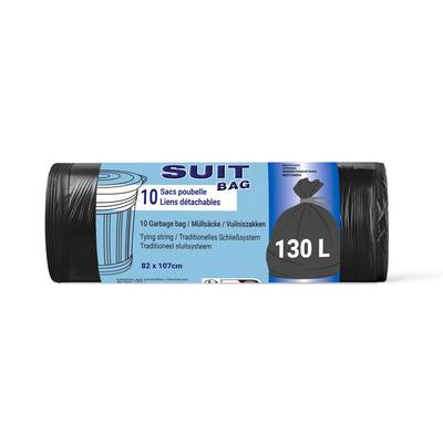 Suit Sac poubelle avec liens, 10x130L
