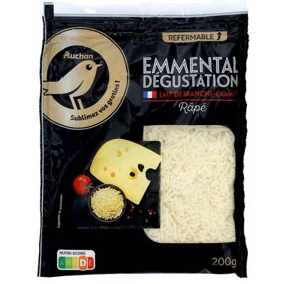 Auchan Gourmet Emmental râpé de dégustation, 200g