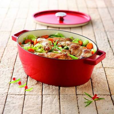 3426470022835 - Pyrex - Cocotte en fonte ovale spécial mijotage