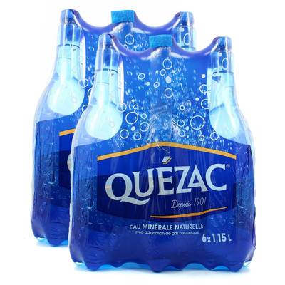 Quézac Eau gazeuse minérale naturelle, 2 packs de 6x1,15
