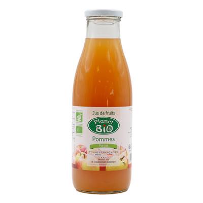 Planet Bio Jus de pommes bio origine France, 75cl