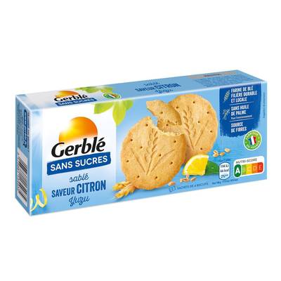 Gerblé Sans Sucres 12 Sablés Saveur Citron Yuzu Sans Sucres, 132g
