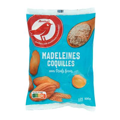 Auchan Madeleines coquilles aux oeufs frais, 500g