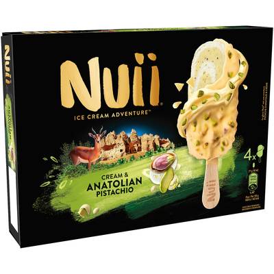 Nuii Bâtonnets crème et pistache, 4 bâtonnets - 284g