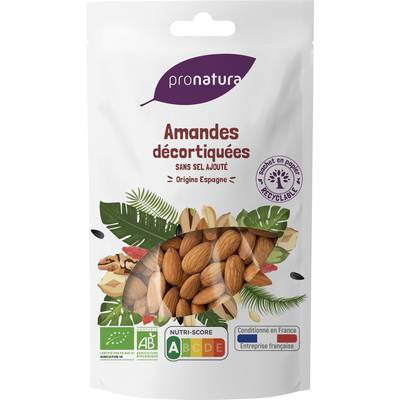 Pronatura Amandes d'Ecortiquées d'Espagne, Bio, 250g