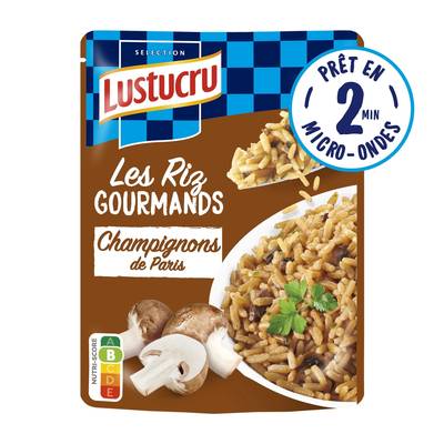 Lustucru Riz Express Champignons de Paris Micro-ondes, 220g
