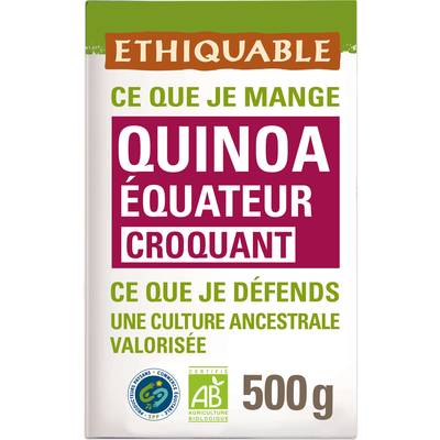 Ethiquable - Commerce Equitable Quinoa croquant Bio de l'Equateur, 500g