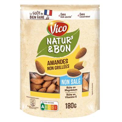 Vico Amandes non grillées non salées, 200g
